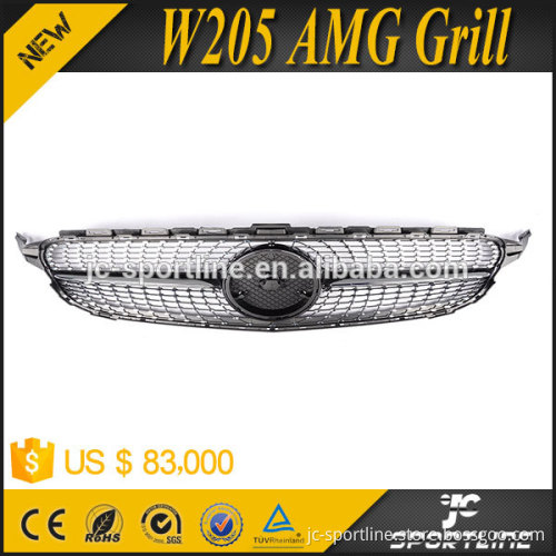 2015 Diamond ABS W205 AMG Grill for Ben z W205 new C class c250 c300 c400 C450 AMG Sport